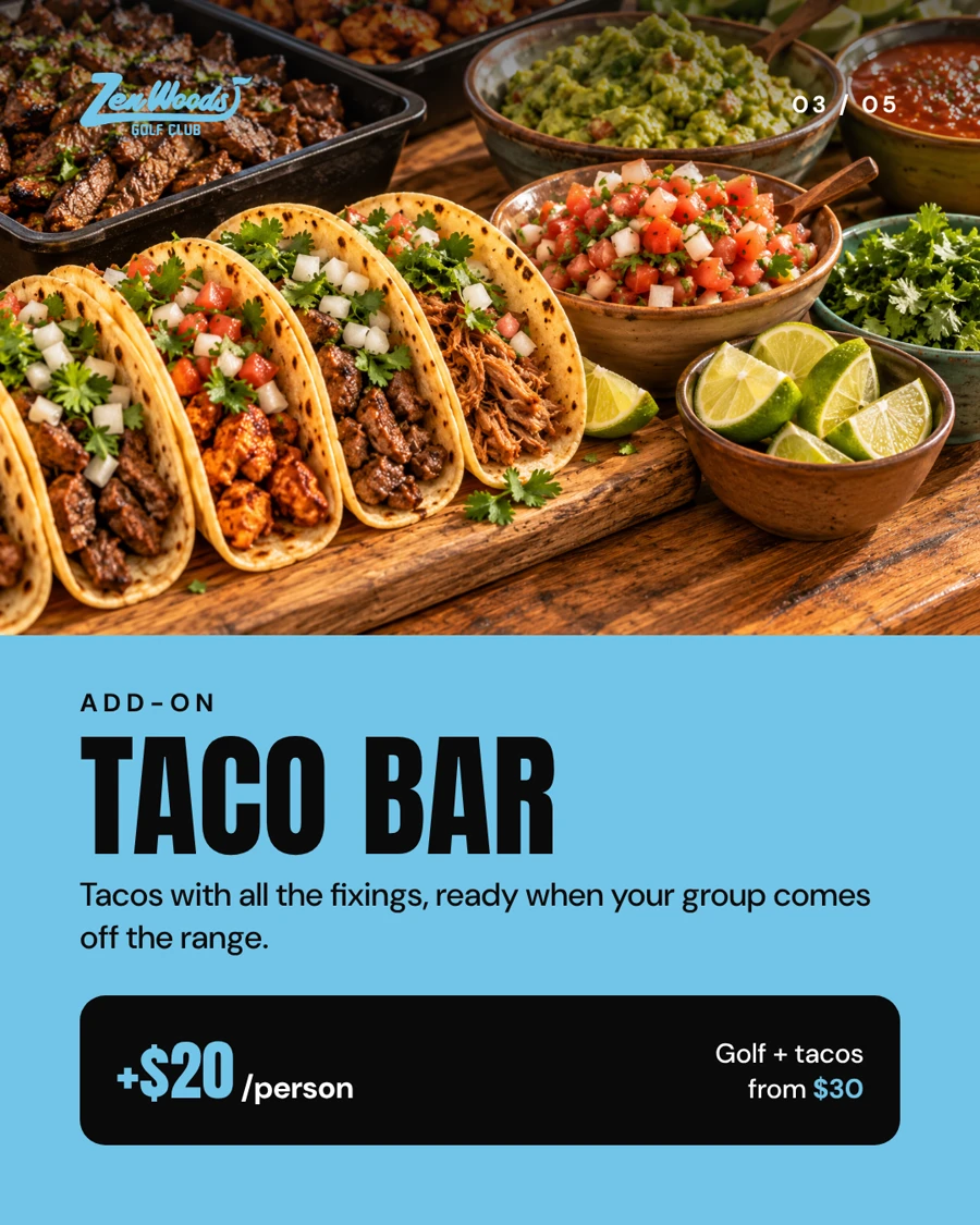 Tacos with meat, salsa, guacamole, fresh lime and other taco-bar fixings