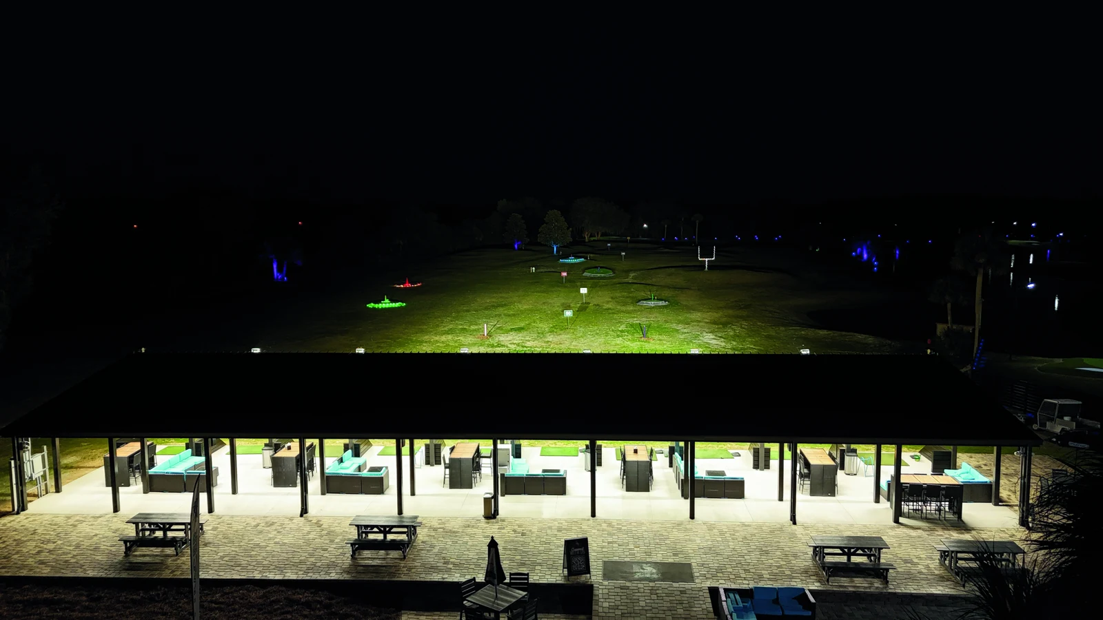 The real ZenWoods range, with covered hitting bays and illuminated targets